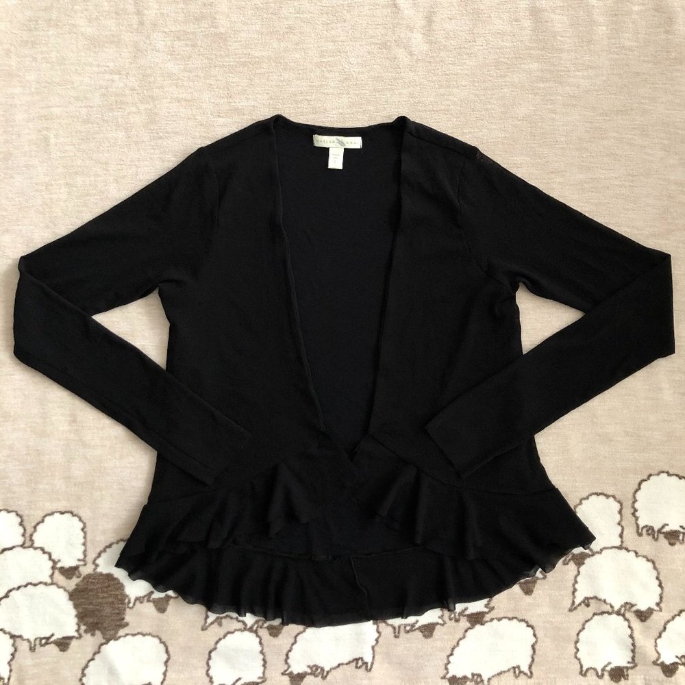 Anthropologie Weston Wear Ruffled Sheer Cardigan